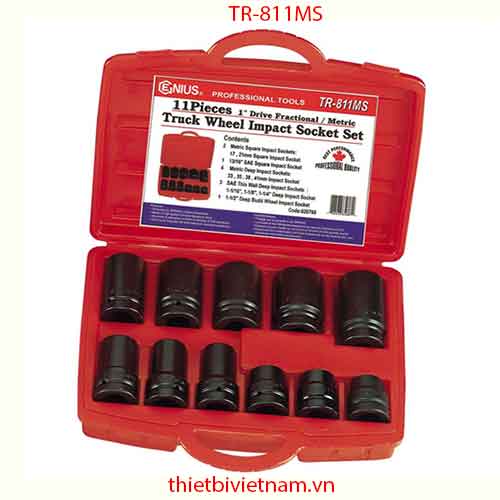 BỘ KHẨU LỖ THEN HOA #5 11 CHIẾC CHUYÊN DÙNG SỬA CHỮA XE Ô TÔ HÃNG GENIUS MODEL TR-811MS