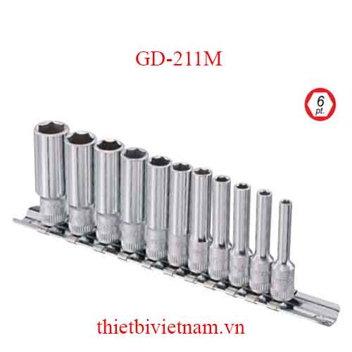 BỘ KHẨU LOẠI DÀI 1/4 INCH 11 CHIẾC HỆ MÉT GENIUS MODEL GS-211M