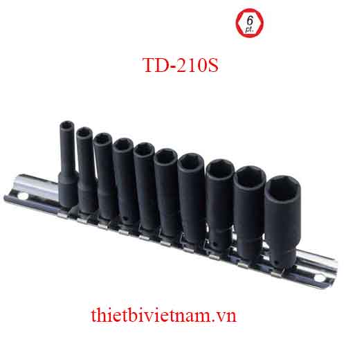 BỘ KHẨU LOẠI DÀI DÙNG CHO SÚNG 1/4 INCH 10 CHIẾC HỆ INCH TD-210S