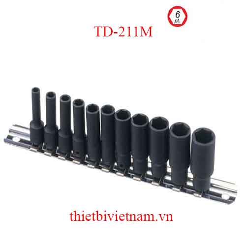 BỘ KHẨU LOẠI DÀI DÙNG CHO SÚNG 1/4 INCH 11 CHIẾC HỆ MÉT GENIUS MODEL TD-211M