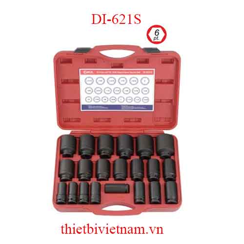BỘ KHẨU LOẠI DÀI DÙNG CHO SÚNG 3/4 INCH  21 CHIẾC HỆ INCH DI-621S