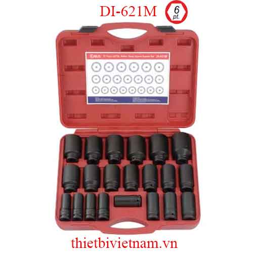 BỘ KHẨU LOẠI DÀI DÙNG CHO SÚNG 3/4 INCH 21 CHIẾC HỆ MÉT GENIUS MODEL DI-621M