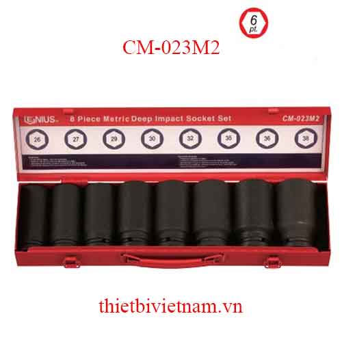 BỘ KHẨU LOẠI DÀI DÙNG CHO SÚNG 3/4 INCH 8 CHIẾC HỆ MÉT CM-023M2