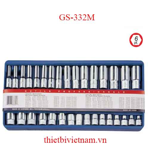 BỘ KHẨU LOẠI NGẮN LOẠI DÀI 3/8 INCH 32 CHIẾC HỆ MÉT HÃNG GENIUS GS-332M
