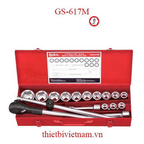BỘ KHẨU TAY VẶN 17 CHIẾC HỆ MÉT HÃNG GENIUS MODEL GS-617M