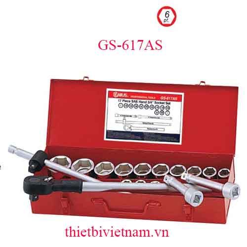 BỘ KHẨU TAY VẶN 3/4 INCH 17 CHIẾC HỆ INCH HÃNG GENIUS MODEL GS-617AS