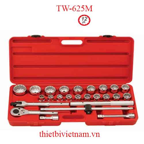 BỘ KHẨU TAY VẶN 3/4 INCH 25 CHIẾC HỆ MÉT (12 CẠNH) HÃNG GENIUS MODEL TW-625M