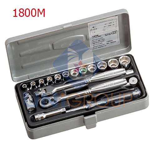 Bộ khẩu và tay vặn 1/4'', 19 chi tiết
