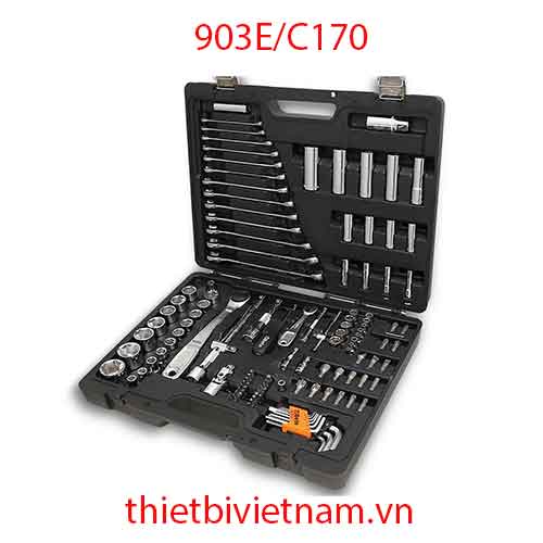 Bộ khẩu và tay vặn 1/4 inch, 3/8 inch, 1/2 inch có hộp, 170 chi tiết BETA 903E/C170
