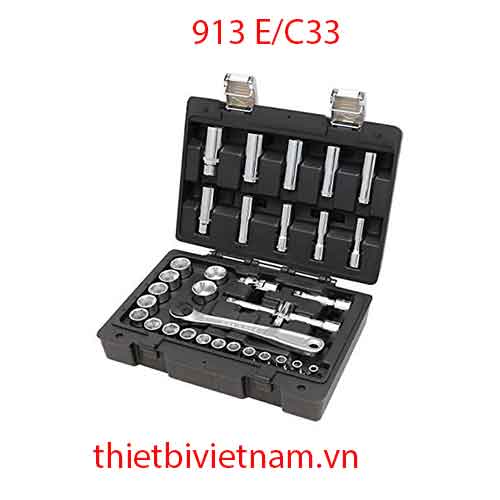 Bộ khẩu và tay vặn 3/8 inch, 33 chi tiết BETA 913 E/C33