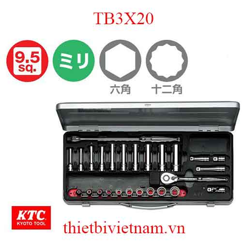 Bộ khẩu vặn ốc KTC TB3X20