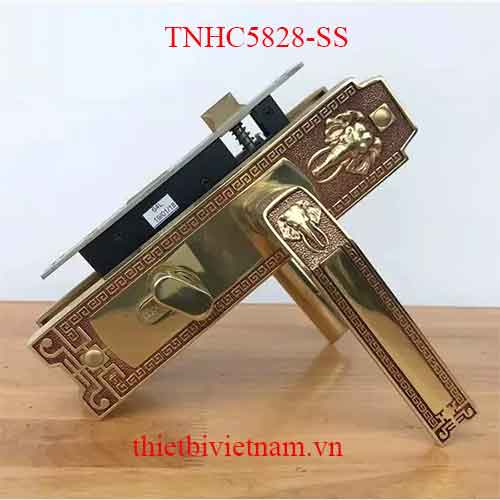 Bộ khóa tay nắm đồng thau HC 5828 dài 213 model TNHC5828-SS