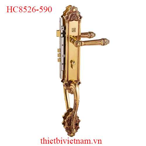 Bộ khóa tay nắm đồng thau HC 8526 đại sảnh dài 590 model HC8526-590