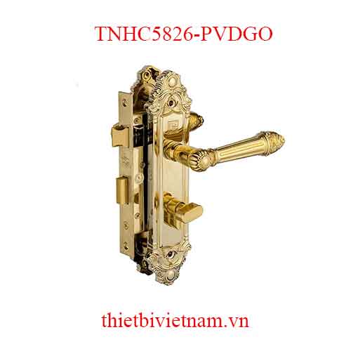 Bộ khóa tay nắm đồng thau HC dài 224 model TNHC5826-PVDGO