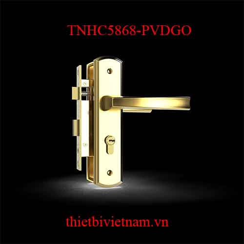Bộ khóa tay nắm đồng thau HC dài 260 model TNHC5868-PVDGO