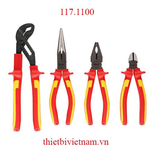 Bộ kìm cách điện 1000V 4 chi tiết model 117.1100 KS Tools