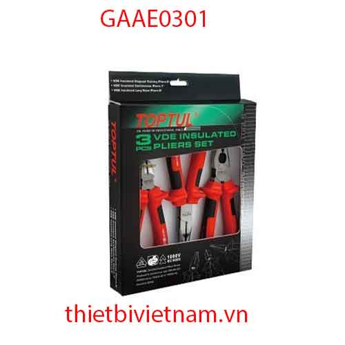  Bộ kìm điện 3 chi tiết cách điện 1000V hãng Toptul GAAE0301