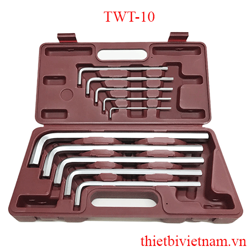 Bộ lục giác 10 cây hộp đỏ hệ mét  [3, 4, 5, 6, 7, 8, 10,12 , 14 , 17 mm]  TOP TWT-10