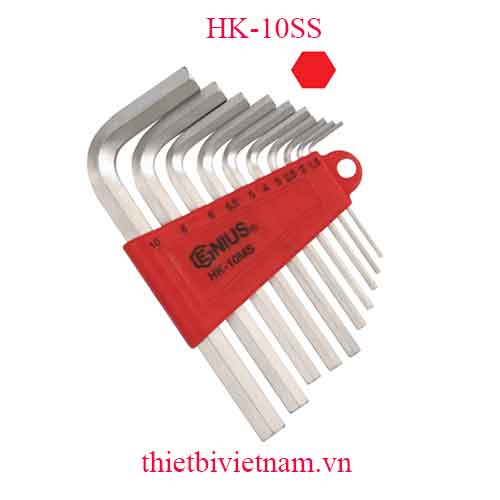 BỘ LỤC GIÁC 10 CHIẾC HỆ INCH VẬT LIỆU S2 HÃNG GENIUS HK-10SS