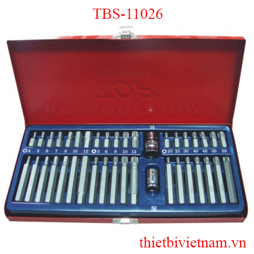 Bộ lục giác 40 món ( hộp sắt  ) Đầu lục giác (4 ->12mm), Đầu bông (T20->T55), Đầu sao (5->12mm] TOP TBS-11026