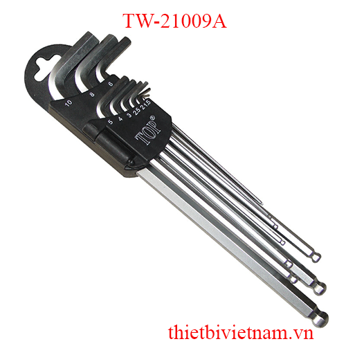 Bộ lục giác 9 cây đầu bi xi mờ TOP TW-21009A