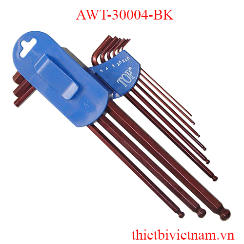 Bộ lục giác 9 cây XI NÂU Cao cấp [1.5, 2, 2.5, 3, 4, 5, 6, 8, 10 mm] TOP AWT-30004-BK