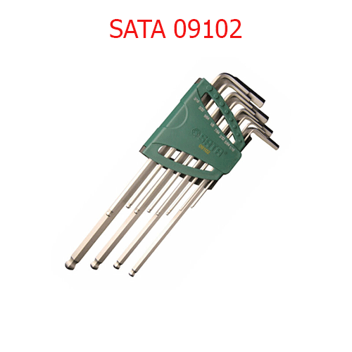 Bộ lục giác bi loại dài 12 chi tiết (hệ inch) SATA 09102