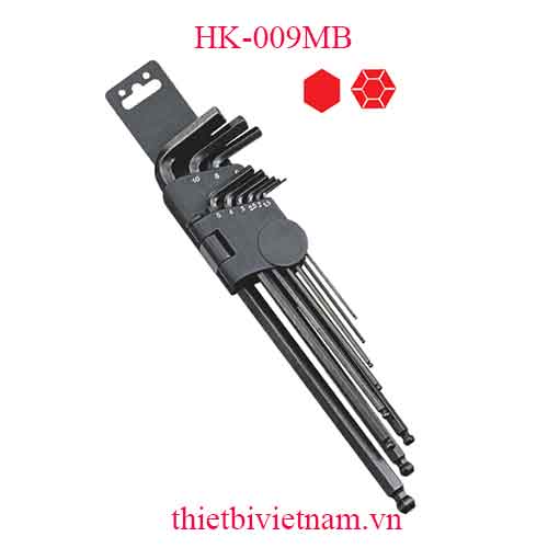 BỘ LỤC GIÁC ĐẦU BI 9 CHIẾC LOẠI DÀI HỆ MÉT HÃNG GENIUS HK-009MB