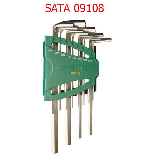 Bộ lục giác loại dài 12 chi tiết (hệ inch) SATA 09108