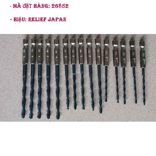 Bộ mũi khoan sắt đầu lục giác Ø6.5mm loại ngắn 26852