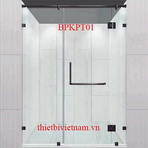 Bộ phụ kiện phòng tắm kính 180 độ VVP màu đen model BPKPT01