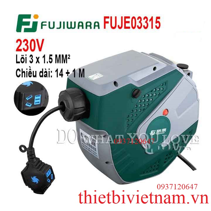 Bộ Rút Dây Điện Tự Động 15 Mét Fujiwara FUJE03315