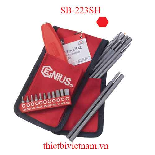 BỘ TAY VẶN VÀ ĐẦU TUỐC NƠ VÍT ĐẦU LỤC GIÁC HỆ INCH 23 CHIẾC HÃNG GENIUSSB-223SH