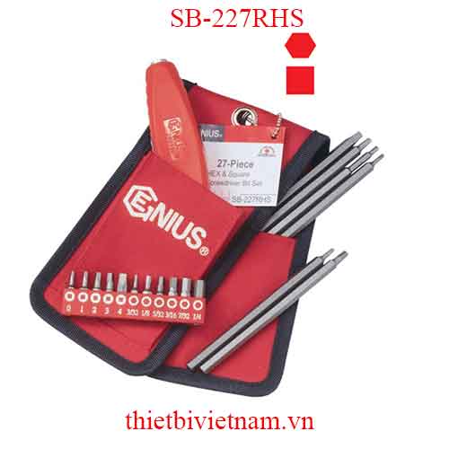 BỘ TAY VẶN VÀ ĐẦU TUỐC NƠ VÍT ĐẦU LỤC GIÁC HỆ INCH ĐẦU VUÔNG 27 CHIẾC SB-227RHS