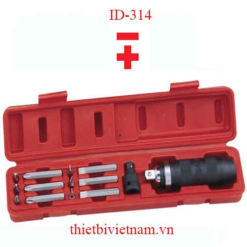 BỘ TAY VẶN VÀ TUỐC NƠ VÍT 2, 4 CẠNH ĐẦU 3/8 INCH 14 CHIẾC GENIUS ID-314 