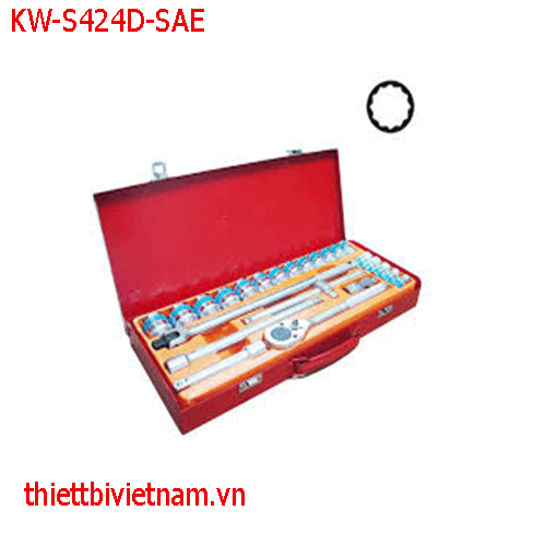 Bộ típ 24 món Đức  ( Inch , bông ) 1/2 inch [ 3/8 inch -> 1- 1/4 inch ] TOP KW-S424D-SAE