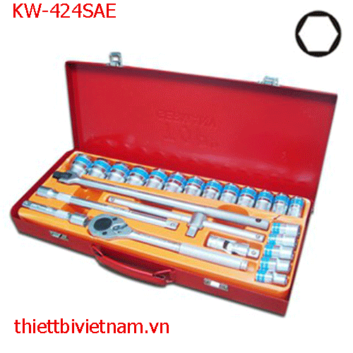 Bộ típ 24 món Đức  ( Inch , lục ) 1/2 inch [ 3/8 inch-> 1- 1/4 inch ] TOP KW-424SAE