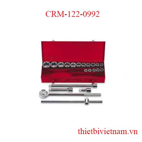 Bộ típ 3/4 inch 21 cái hộp sắt Crossman CRM-122-0992