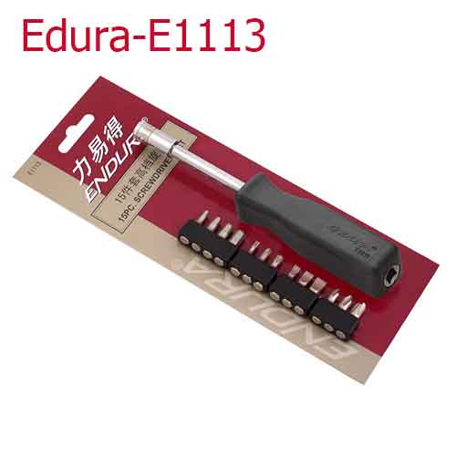 Bộ tuốc nơ vít gài 15 mũi 3 mũi dẹp (4, 5.5, 6.5mm) 3 mũi pake (5, 6, 8mm) 4 mũi lục giác (3, 4, 5, 6mm) 3 mũi sao (T10, T15, T20)