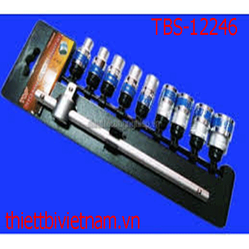 Bộ tuýp 10 món 1/2 inch ( Cần kéo 10 inch) [8,10,12,13,14,17,19,21,24 mm] TOP TBS-12246