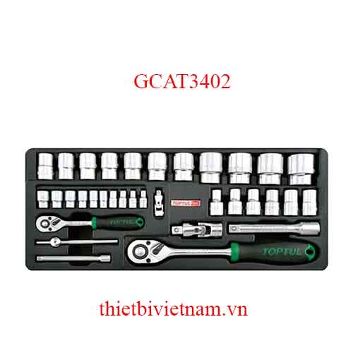 BỘ TUÝP 1/2 & 1/4 INCH 34 CHI TIẾT TOPTUL GCAT3402