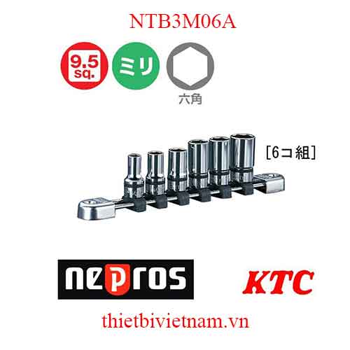 Bộ tuýp 3/8 inch Nepros NTB3M06A