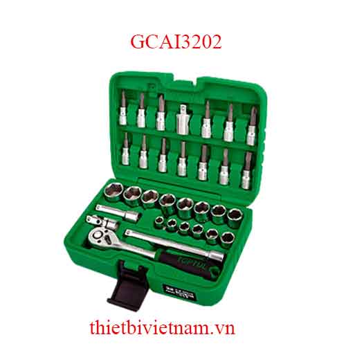 BỘ TUÝP BÔNG VÀ TUÝP ĐẦU VÍT 3/8 INCH 32 MÓN TOPTUL GCAI3202