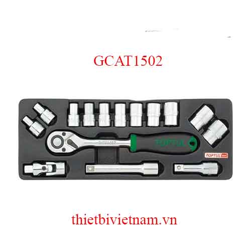 BỘ TÚYP LỤC GIÁC 1/2 INCH 15 CHI TIẾT TOPTUL GCAT1502