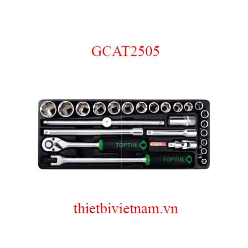 BỘ TUÝP LỤC GIÁC 1/2 INCH - 25 MÓN ( HỆ MÉT ) TOPTUL GCAT2505