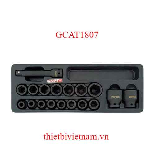 BỘ TÚYP LỤC GIÁC ĐEN 1/2 INCH 18 CHI TIẾT TOPTUL GCAT1807