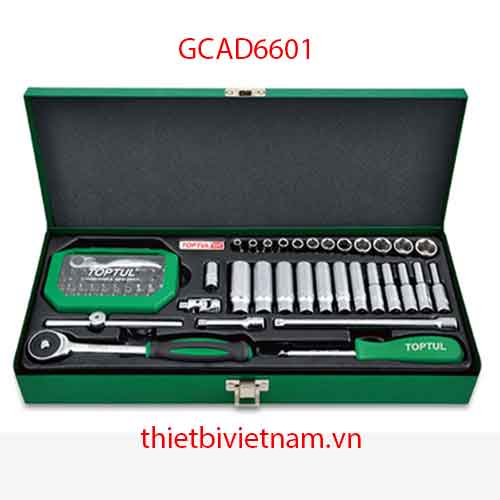 BỘ TUÝP VẶN ỐC 1/4 INCH 66 CHI TIẾT TOPTUL GCAD6601