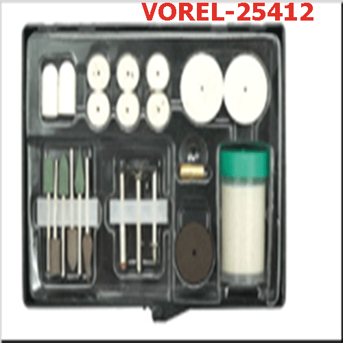 Bộ vệ sinh và đánh bóng cho máy mài hói trụ 22 chi tiết VOREL-25412