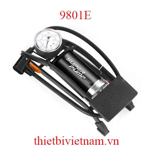 Bơm lốp đạp chân tốc độ cao, 1 xi-lanh cỡ lớn SuperPump 9801E