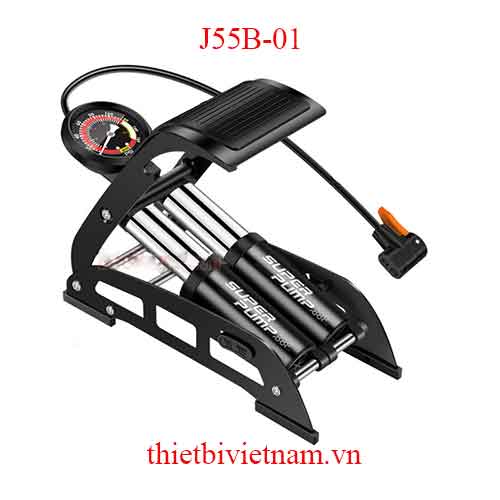 Bơm lốp đạp chân tốc độ cao, 2 xi-lanh cỡ lớn SuperPump J55B-01